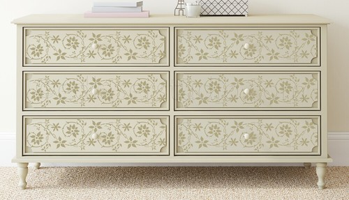 Large flower stencil - large, border