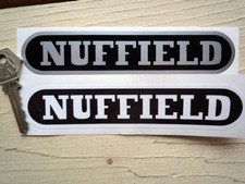 NUFFIELD TRACTOR STICKERS 6" Pair Black & Silver or White Agricultural Farm 