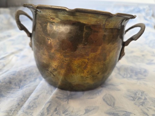 Vintage brass planter pot - brass,