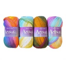 AURORA DK Acrylic Wool James C Brett Multicolour Multi-tonal Knitting Yarn 100g