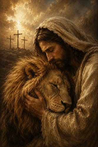 Jesus with lion - with, christian