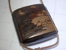 Rare antique 4-case lacquer inro, poss HEISHUSAI