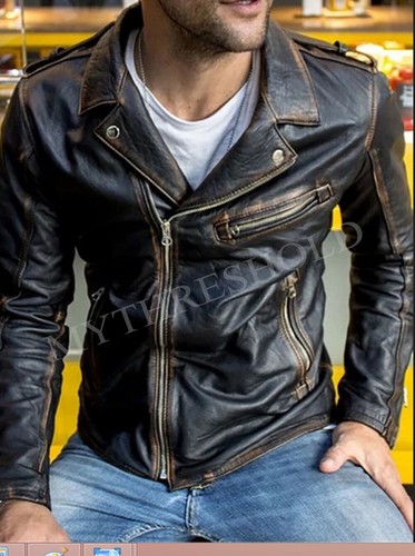 Mens black biker - biker, vintage