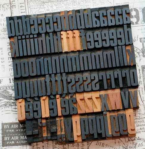 Alphabet letterpress - a-z,
