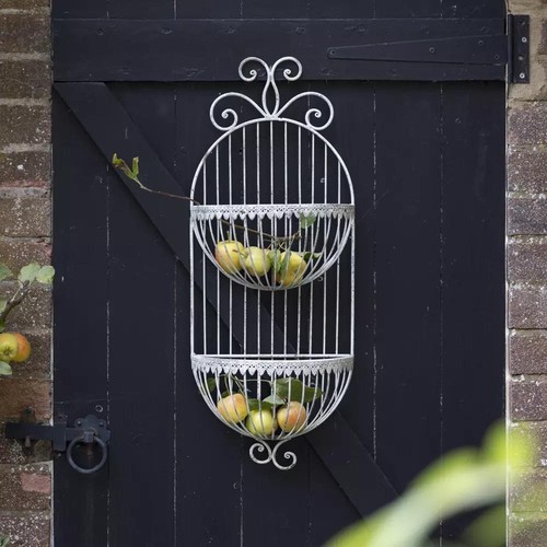 Ornate wire hanging basket - ornate,