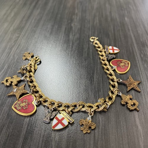 Vtg gold filled charm bracelet - vtg,