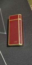 Cartier mini pocket Gas Lighter wine red enamel. Signed must de cartier working.