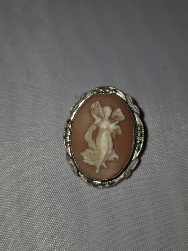 Antique shell cameo brooch - brooch, –
