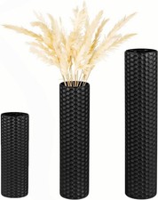 3pcs Floor Vase Metal Black
