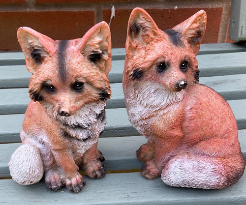Pair fox garden ornament - pair,