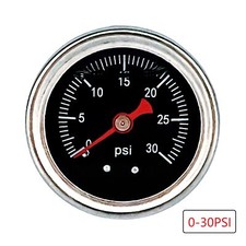 Universal Fuel Pressure Gauge Liquid 0-30psi Oil Pressure Gauge 1/8" NPT