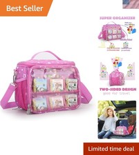 Lightweight Pink Carrying Case for Little Tikes Story Books - 3 Compartment