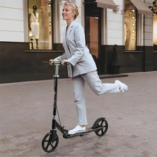 Folding Scooter Push Kick Large 200mm Wheels Ride Scooter Adults Teen Suspension