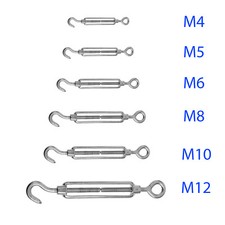 Turnbuckle Wire Tensioner Strainer Stainless Steel Hook and Rope Cable Tension