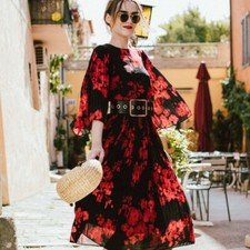 H&M TREND Chiffon Black Red