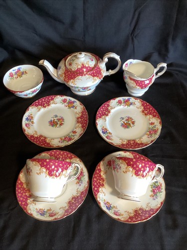 Paragon rockingham red teaset - rockingham,