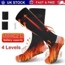 Electric Heated Socks Rechargeable 5V 5000mAh Battery Winter Foot Warmer Unisex