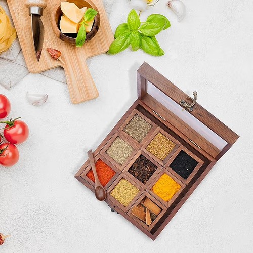 Ajuny wooden spice box - wooden,
