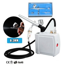 Airbrush Compressor Kit Dual Action Spray Gun Model Paint Tattoo Nail Home DIY*