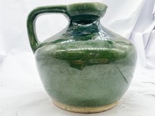 VINTAGE GOVANCROFT GREEN POTTERY JUG SCOTTISH STONEWARE PITCHER VASE