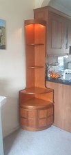 Nathan Squares Vintage Teak Tall Corner Unit, 1 Owner, Untouched Condition