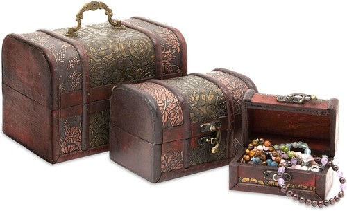 Juvale wooden treasure chest - juvale,