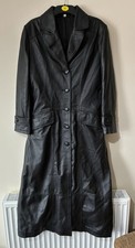 SABA Leather Coat UK 12 Black