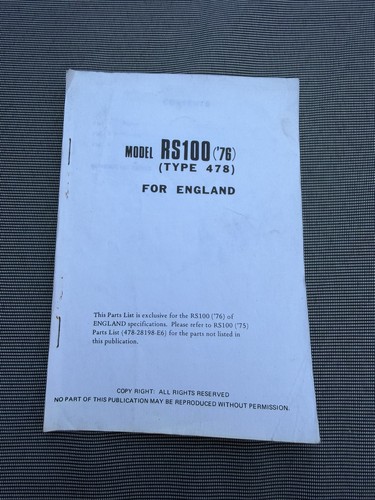 Genuine yamaha rs100 parts - genuine,