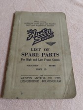 Austin Seven List Of Spare