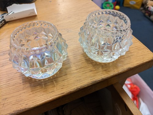 Crystal candle holders - crystal,