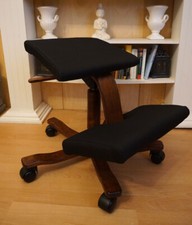 STOKKE/VARIER WING BALANS ALLROUND CHAIR KNEELING STOOL IN BLACK! LOOK!