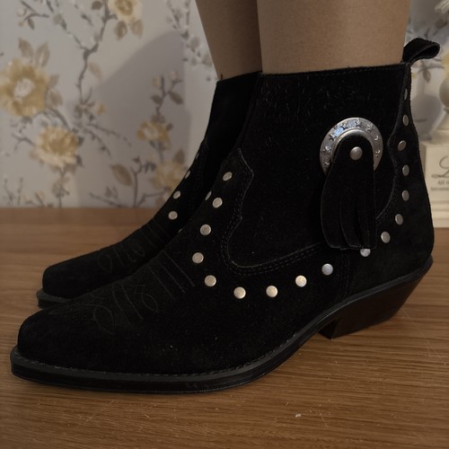 Santa black suede leather - black,