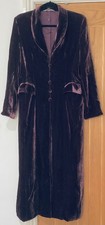 Selective velvet silk riding maxi coat long purple s 12-14 lined L 49.5” CH 38”