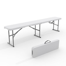 6FT Plastic Folding Bench Portable Outdoor Bench for Picnic Camping Garden UKDC