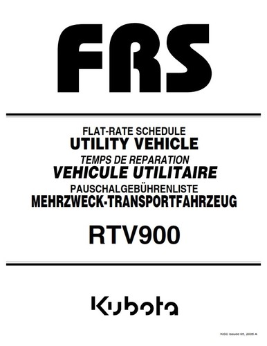 Kubota rtv900 frs flat - frs, rate