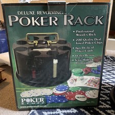 Deluxe Revolving Poker Rack Wood With Box And Instructions Family Party BBQ Game
