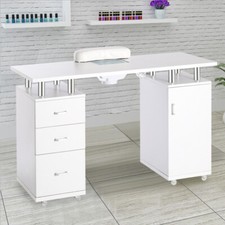 Beauty Wooden Manicure Nail Table Salon Bar Station Storage Desk W/Extractor Fan
