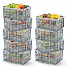 32L Grey Folding Crate Plastic