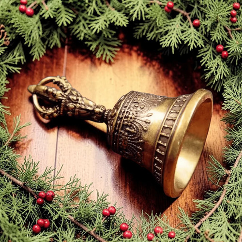 Christmas bell bronze tone - bronze,