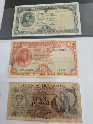 Joblot vintage irish - vintage, banknotes