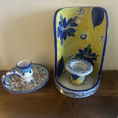 Two portuguese ceramic floral - portuguese,