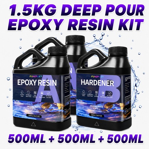 5kg deep pour clear epoxy - 1.5kg,