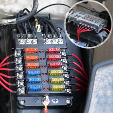 12Way 12V 24V Blade Fuse Box Holder & 24 Standard Blade Fuses For Car Camper Van