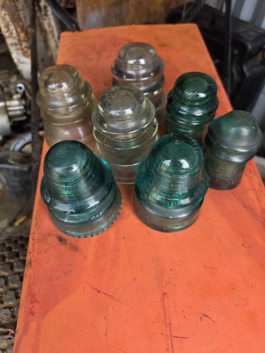 Antique glass insulators lot - ,