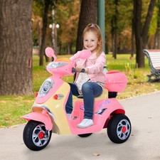 HOMCOM Electric Ride on Toy Car Kids Motorbike Battery Girls Pink 6V Bike