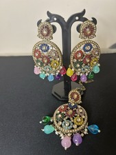 Indian Women Tikka Set With Earrings For Jaago and Party