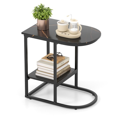 Costway shaped end table - c-shaped,