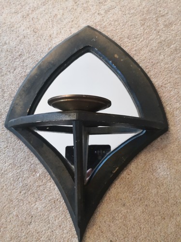 Vintage wood wall candle - vintage,