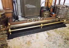 Circa 1900 Cast Iron and Brass Fire Fender