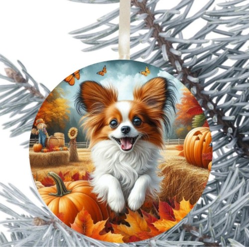 Papillon dog hanging bauble - papillon,